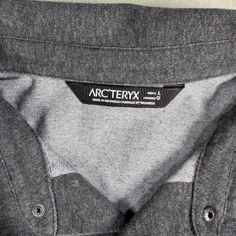 Arc'teryx Captive Long Sleeve Polo Shirt Men's Size Large Grey Preowned - Picture 4 of 4